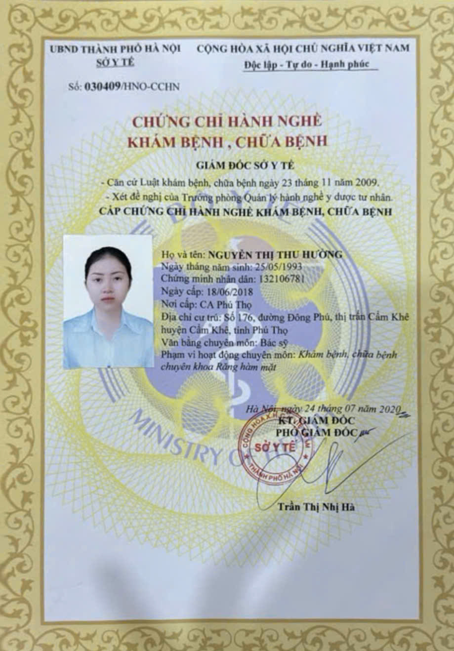 Người chịu trách nhiệm chuyên môn Nha khoa Valis Luxury