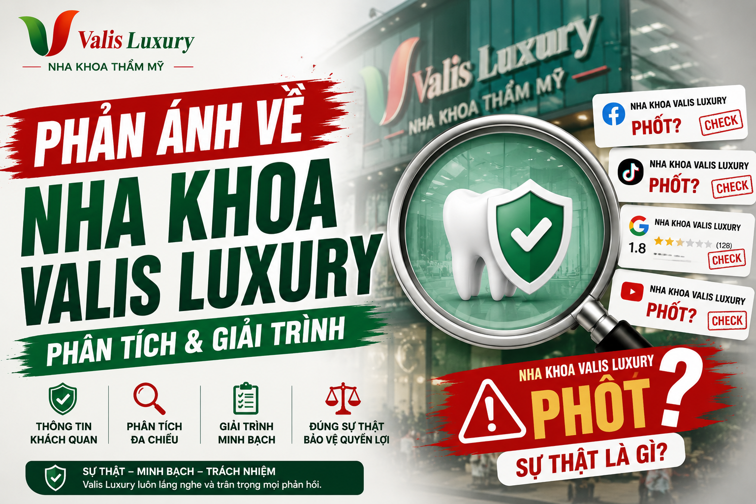 Phản Ánh Về Nha Khoa Valis Luxury Phân Tích & Giải Trình
