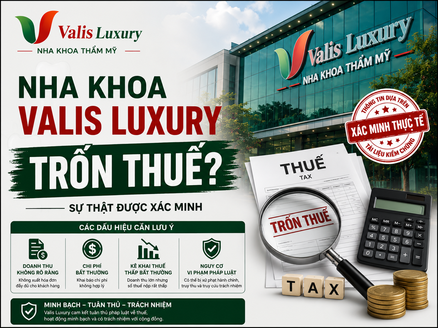 nha khoa Valis Luxury trốn thuế